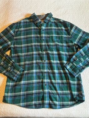 L.L. Bean Slightly Fitted Cotton Plaid Button Down
